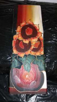 obraz na drewnie ręcznie malowany słoneczniki