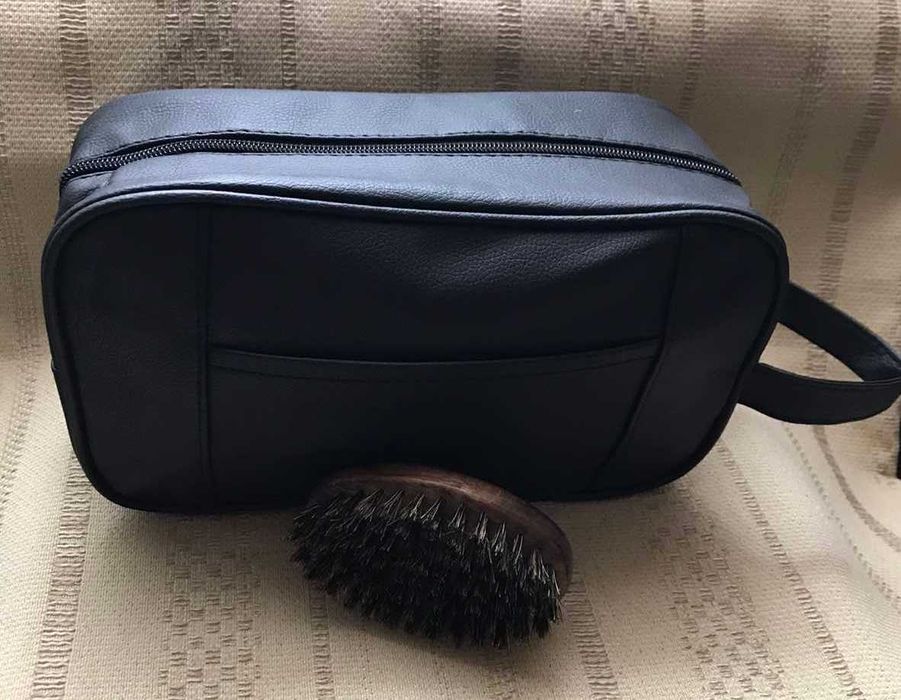Чоловіча косметичка, органайзер екошкіра преміум + У ПОДАРУНОК ЩІТКА