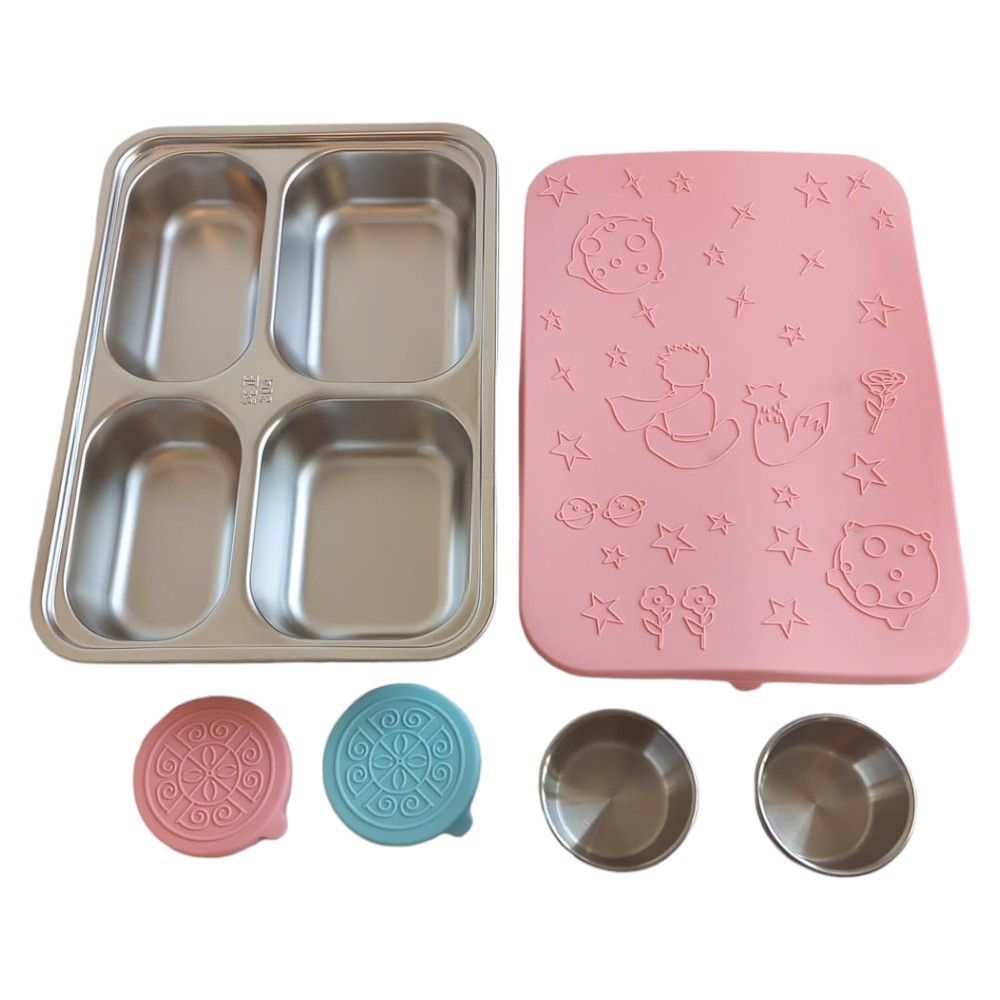 Pudełko Śniadaniowe Lunchbox z Przegrodami Różowy