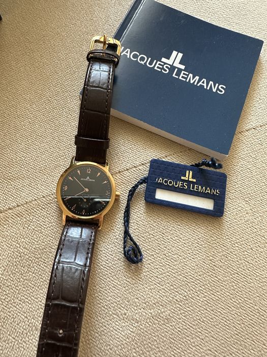 Часи Швейцарія Jacques Lemans  1-1321E шкіра позолота