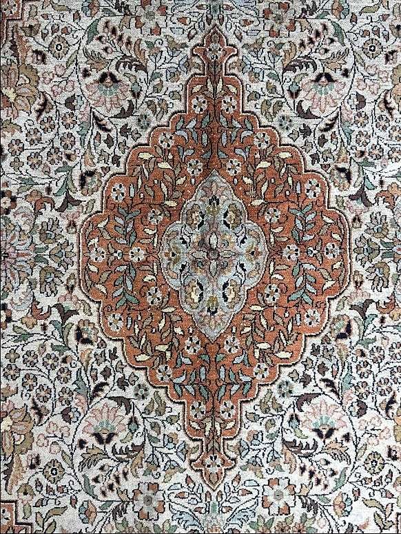 Tapete oriental PERSA de CAXEMIRA c/ 212cmx137 cm, SEDA s/LÃ CAXEMIRA