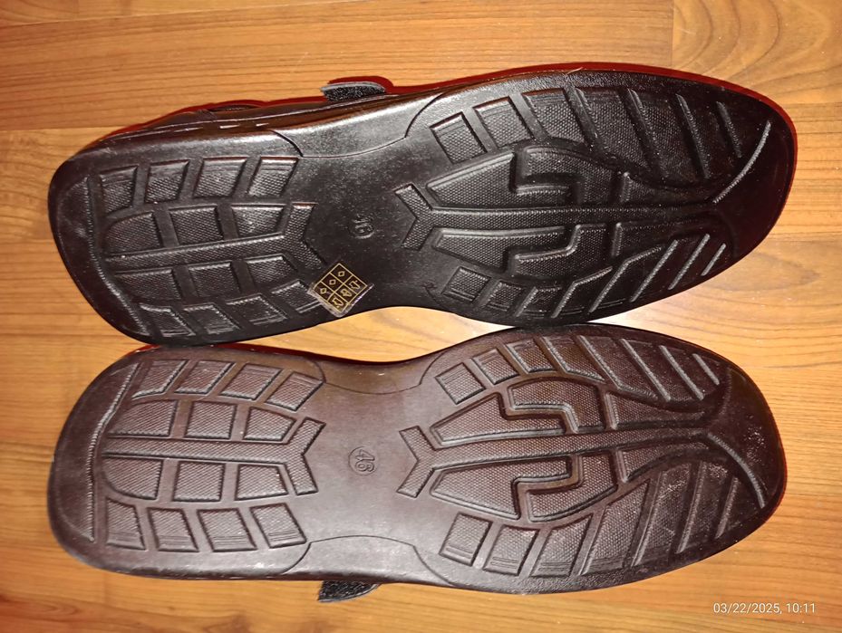 ButySANDAŁY Męskie Czarne Skóra ekolog 46 Zamykane Na Rzepy NOWE Nieuż