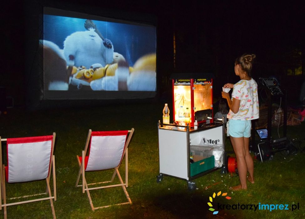 WYNAJEM kino letnie plenerowe, popcorn, hot dog delux, grill