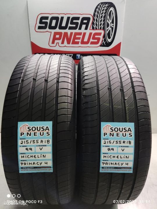 2 pneus semi novos 215-55r18 michelin - oferta dos portes 120 EUROS