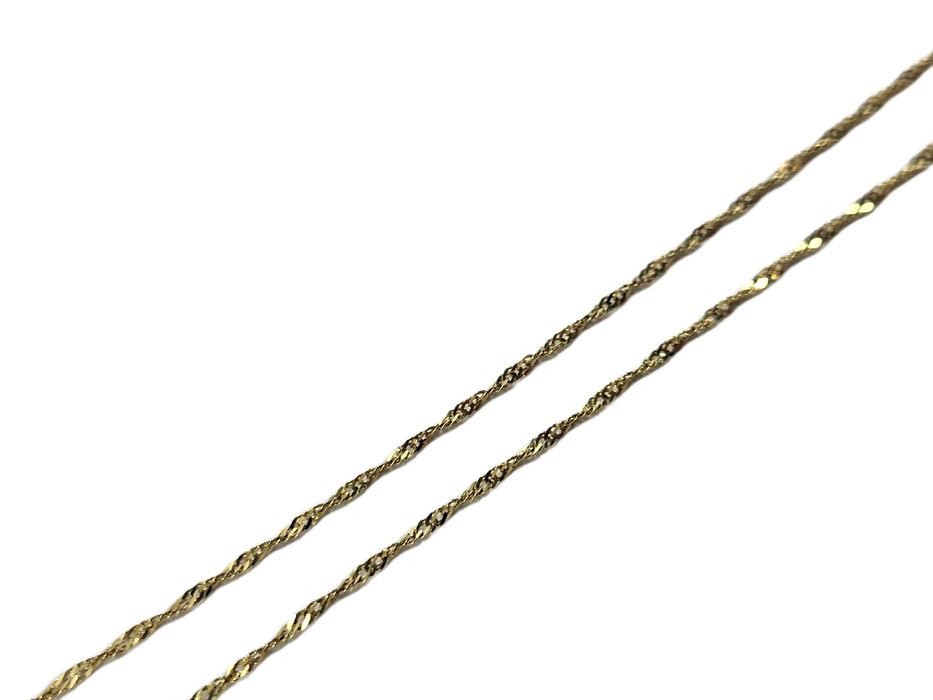 ZB207 delikatny złoty łańcuszek 333 splot singapur 45 CM