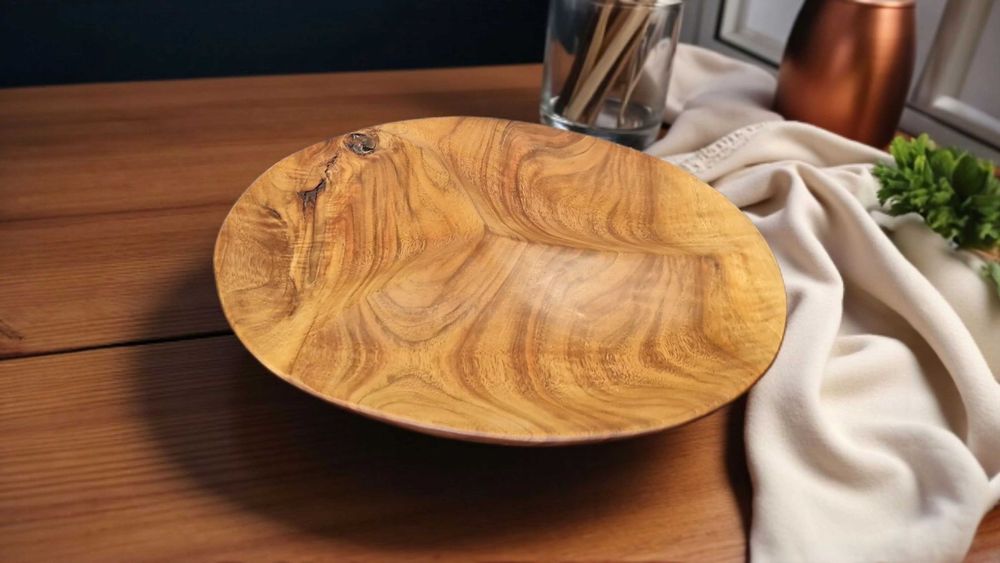 Misa drewniana orzech włoski dzielona 3 przegrody 37 cm