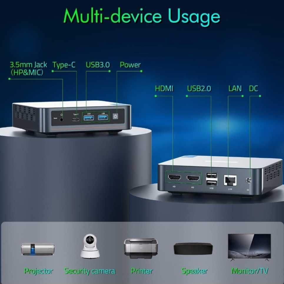 Przenośny mini komputer Trycoo
Mini PC WI-6 N100 Procesor WI-6-16-512