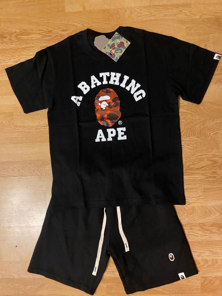 Шорты bape sweat drip, шорти бейп bape, комплект футболка бейп + шорти