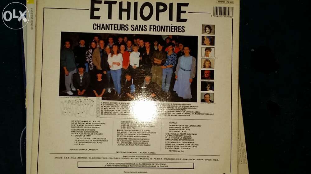 Etiopia. Cantores sem fronteiras. Disco vinil.