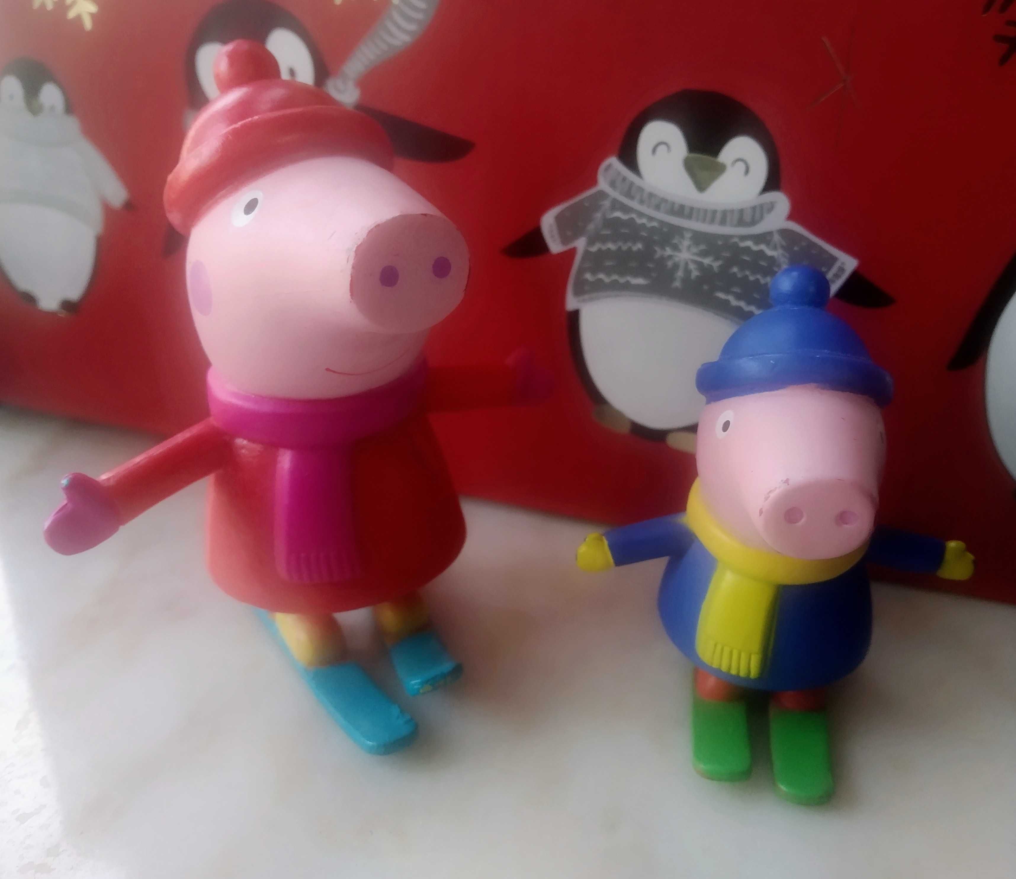 Peppa Pig e George fazem Ski na neve no Natal Conjunto