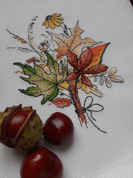 Вишита картина Осінній букет