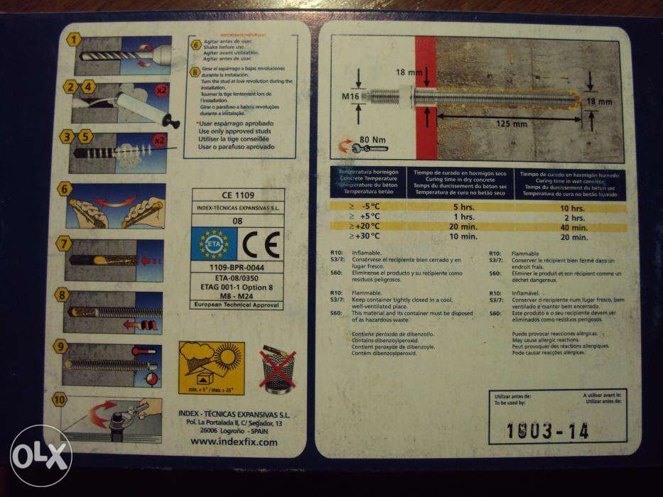 Анкер химический-металлический: эпоксидные смолы, кварц и катализатор