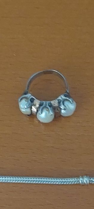 Pulseira em prata Pandora original mais anel em prata e ouro