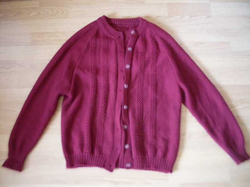 sweter bordowy na guziki 40 42