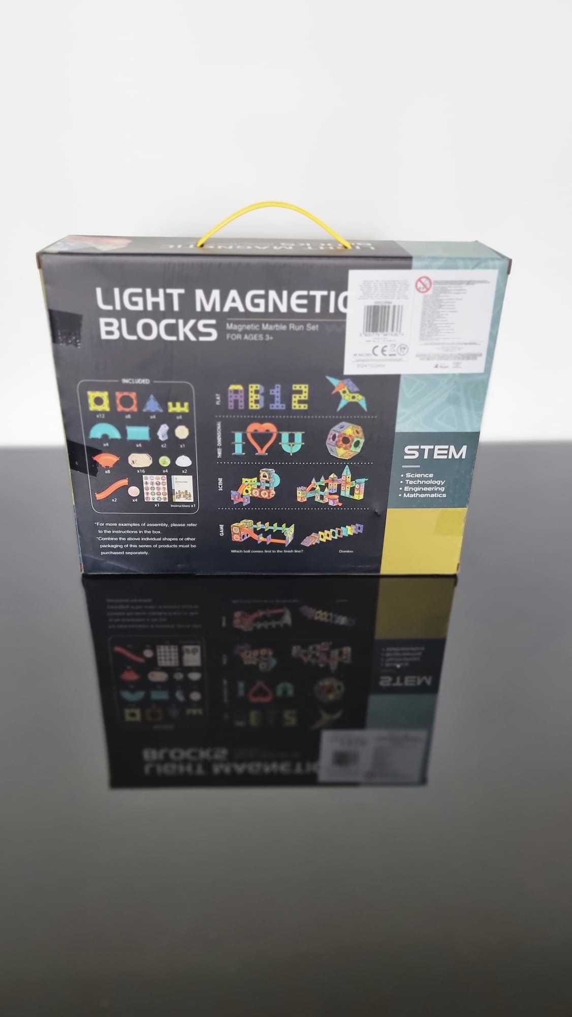 Klocki magnetyczne konstrukcyjne świecący tor 75 el 3D Magnetic Tiles