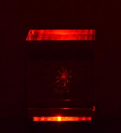 Prisma em cristal, com gravação interior, a laser, de TEIA DE ARANHA 3
