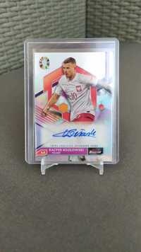 Karta Topps Finest z autografem Kacper Kozłowski + bonus Lewy+3 karty