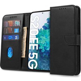 Etui Book Wallet Czarne do Samsung Galaxy S20 FE + Szkło