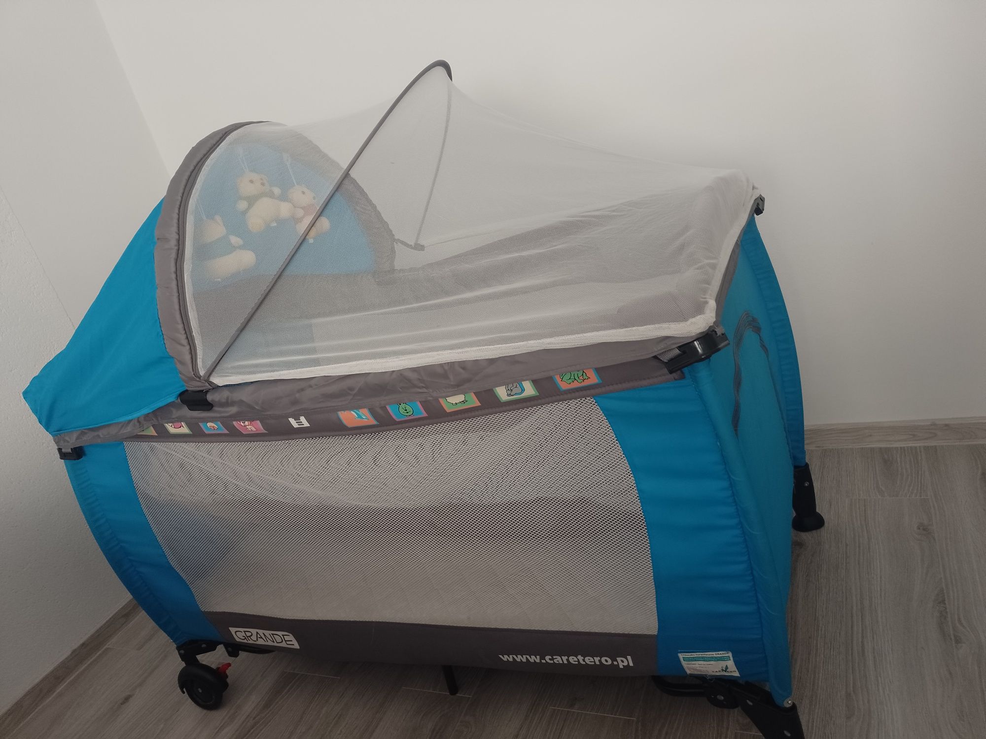 Łóżeczko turystyczne caretero grande plus materac gratis kolderka z po