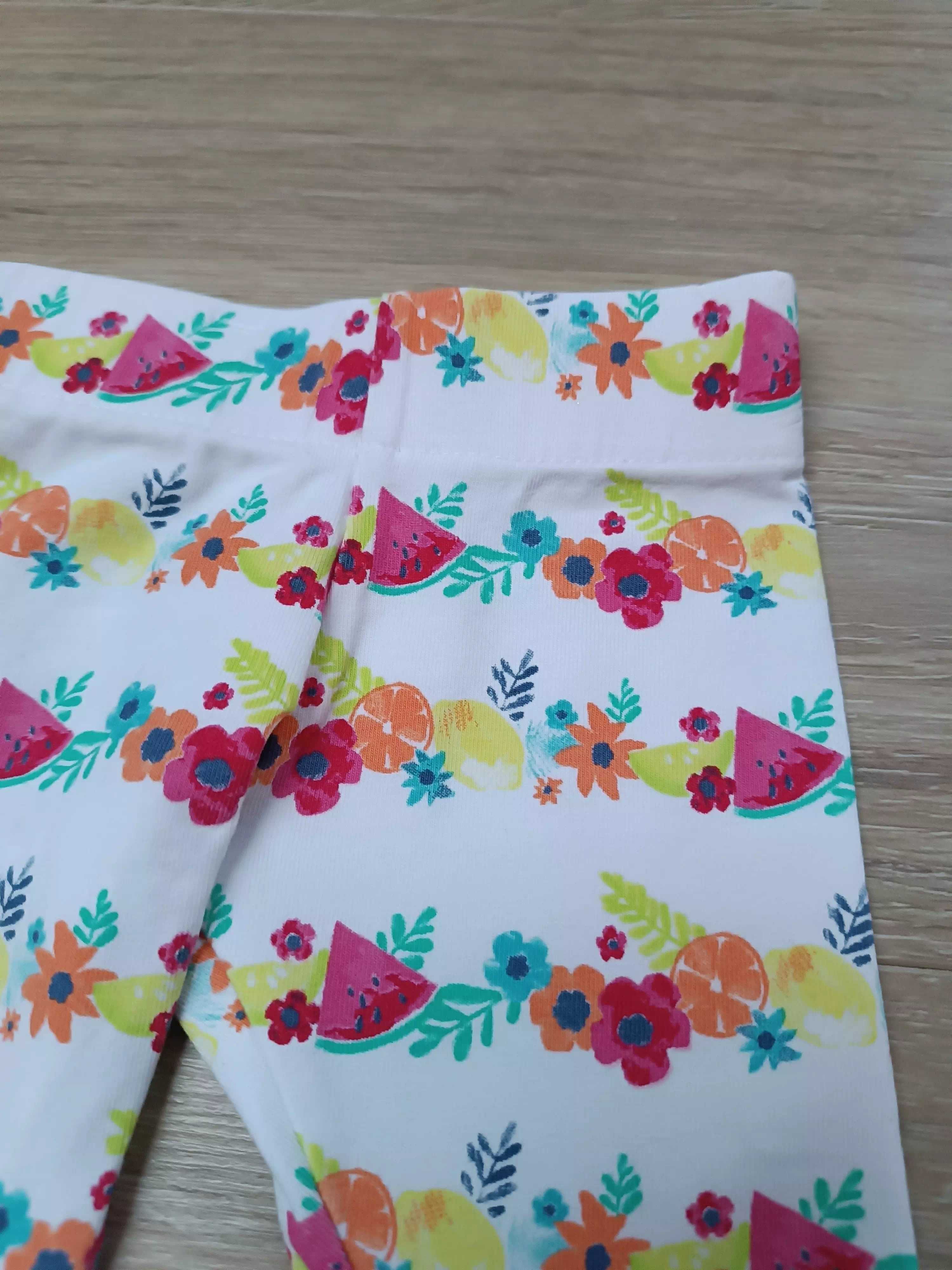 Spodnie spodenki legginsy x2 kwiatki plamki 'F&F' 'ICA' 50