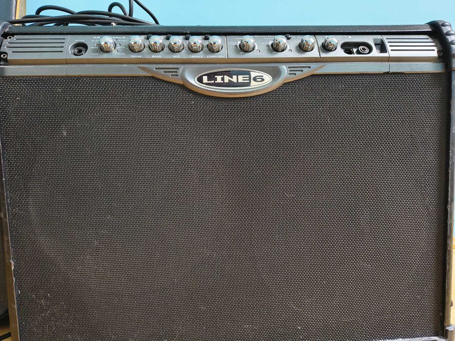 Gitara elektryczna Mayones Flame oraz wzmacniacz LINE 6 Spider II