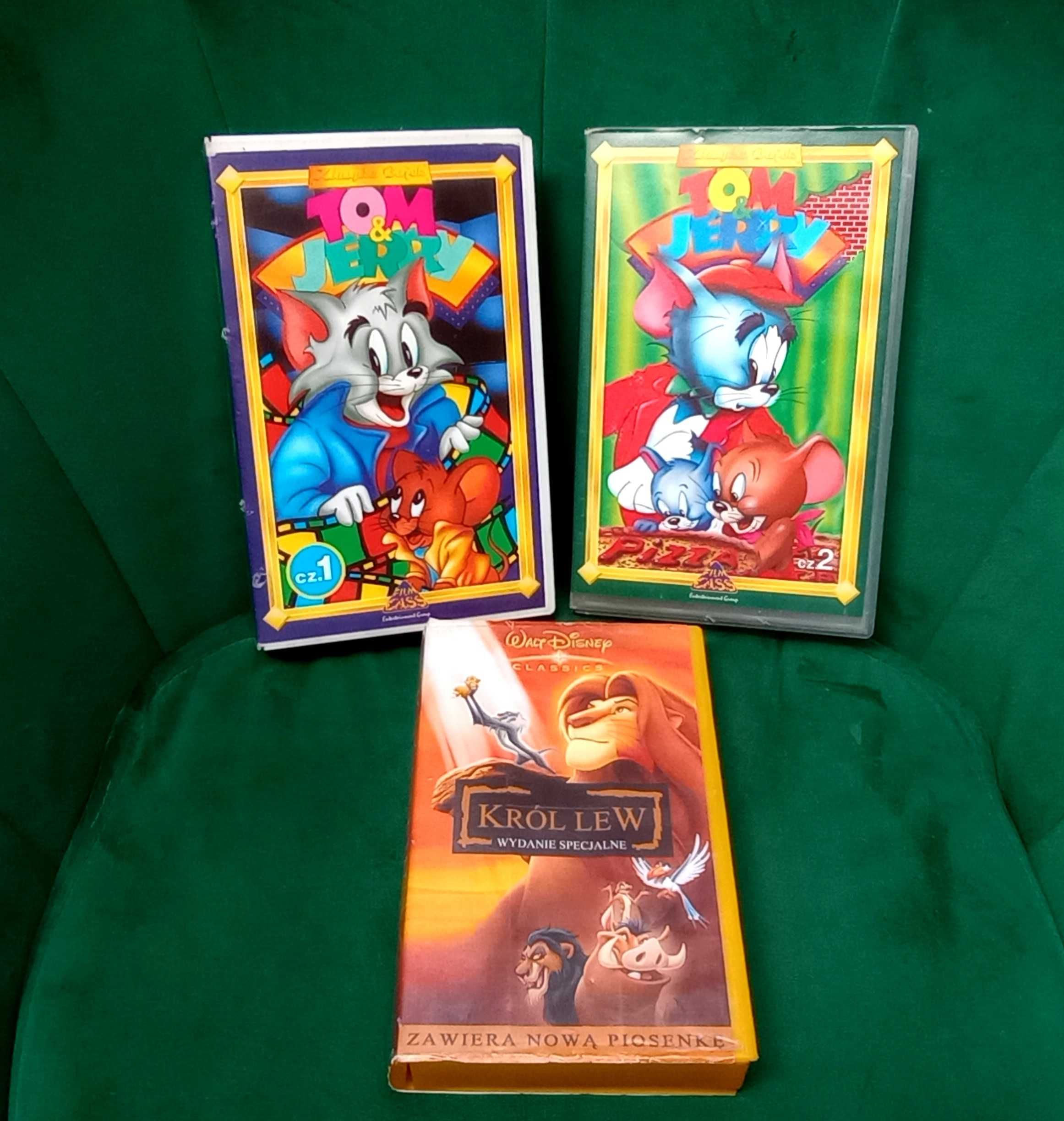 Bajki Kasety VHS Tom Jerry Król Lew Polskie