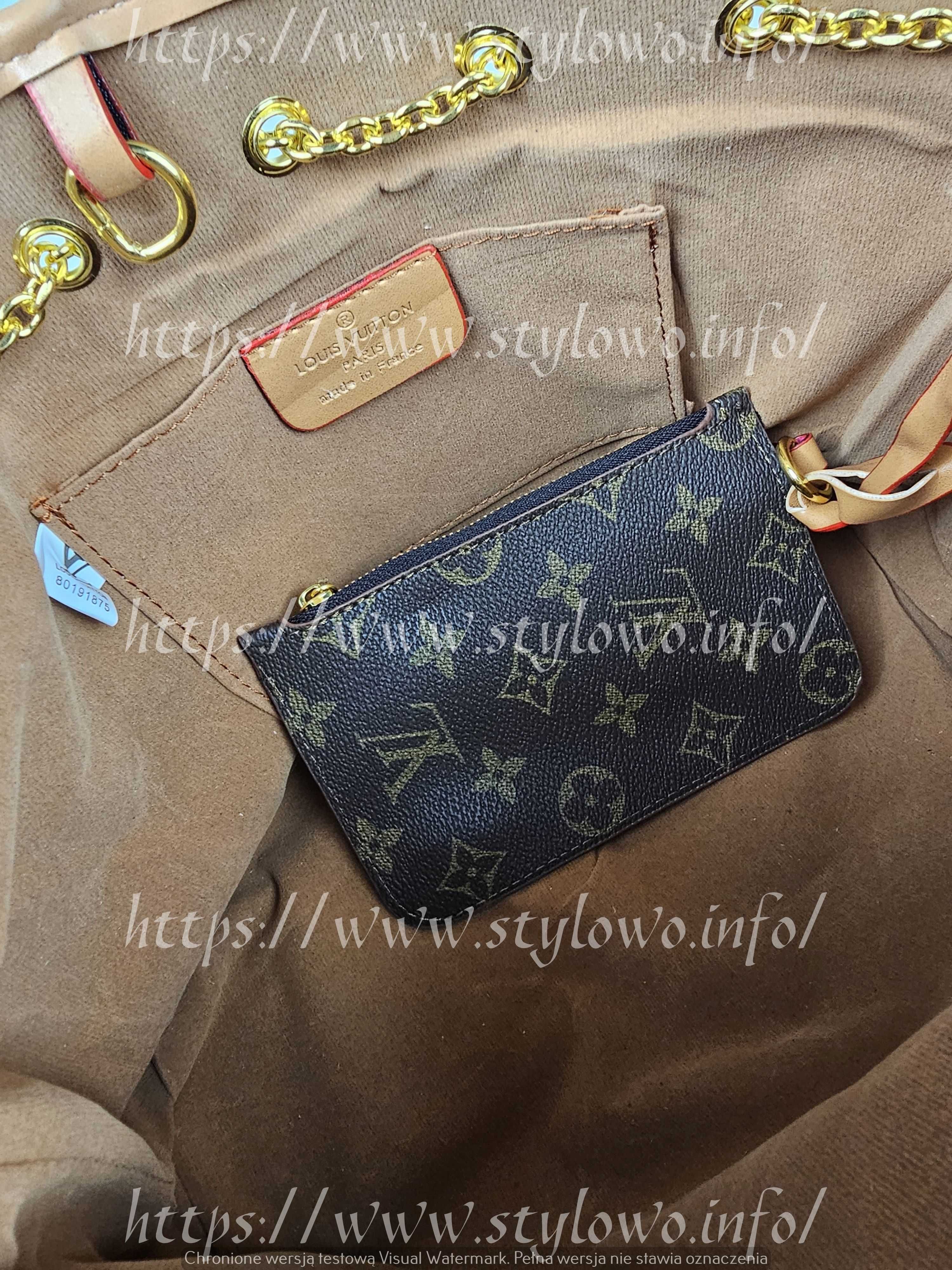 Torba worek Torebka damska Louis Vuitton kuferek brazowy