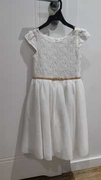 Biała sukienka z koronką i tiulem 110 cm cool club