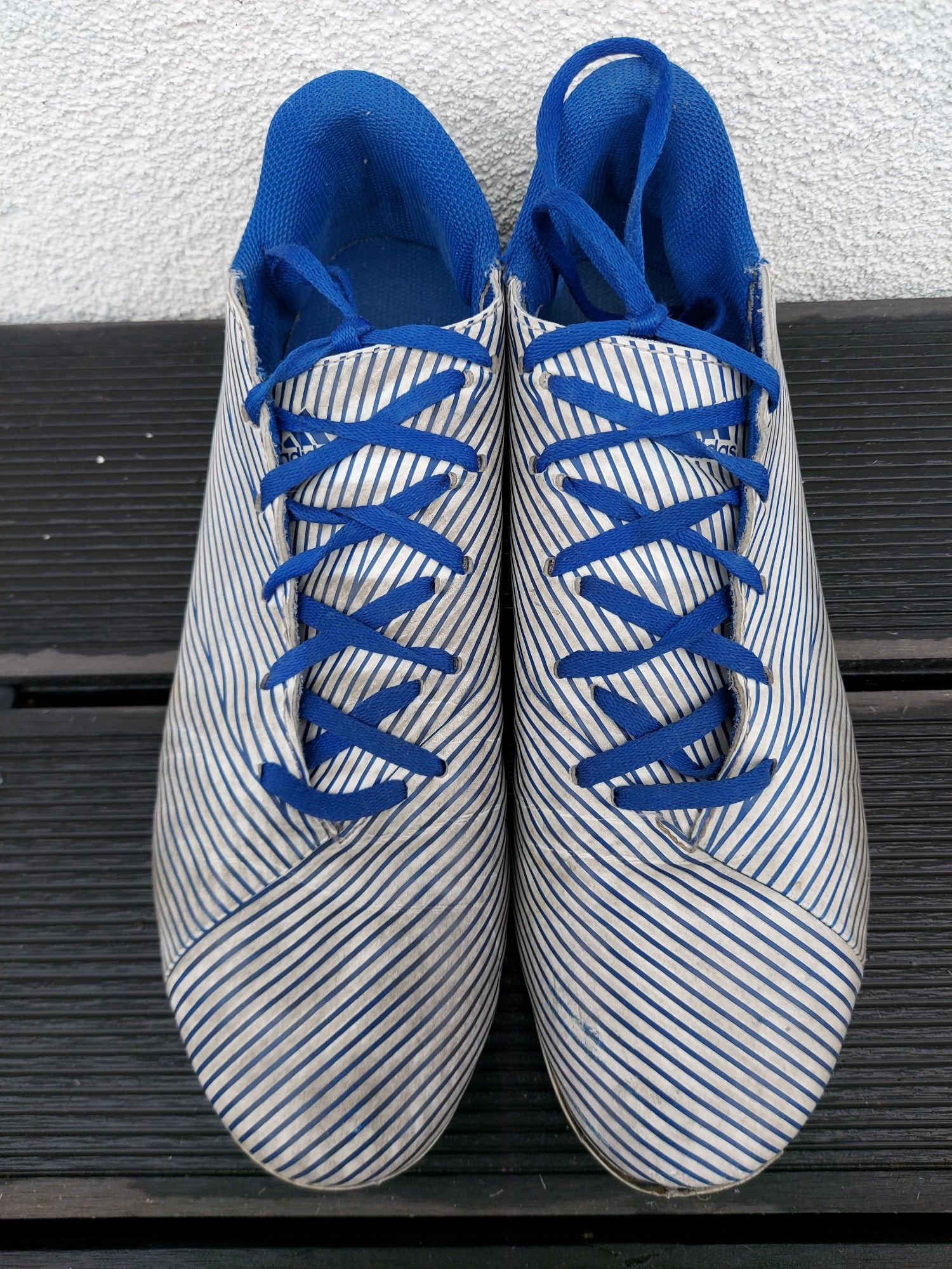 buty piłkarskie korki Adidas Nemeziz 19.4 niebiesko białe(44)