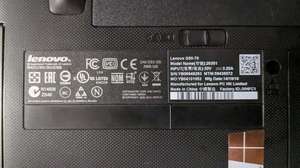 Laptop Lenovo G50-70 - uszkodzony