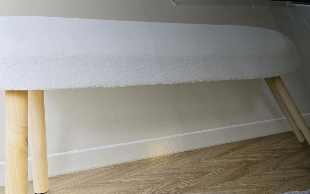 Banco comprido tecido boucle