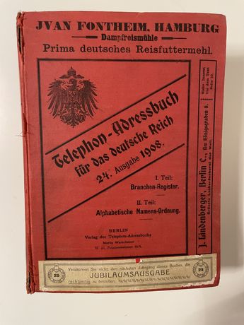 Książka telefoniczni Telephon - Adressbuch fur das deutsche Reich  24.