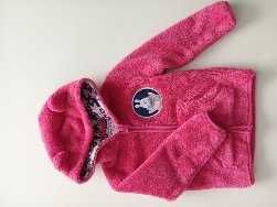 Różowy sweterek włochaty + fioletowa spódniczka r. 92