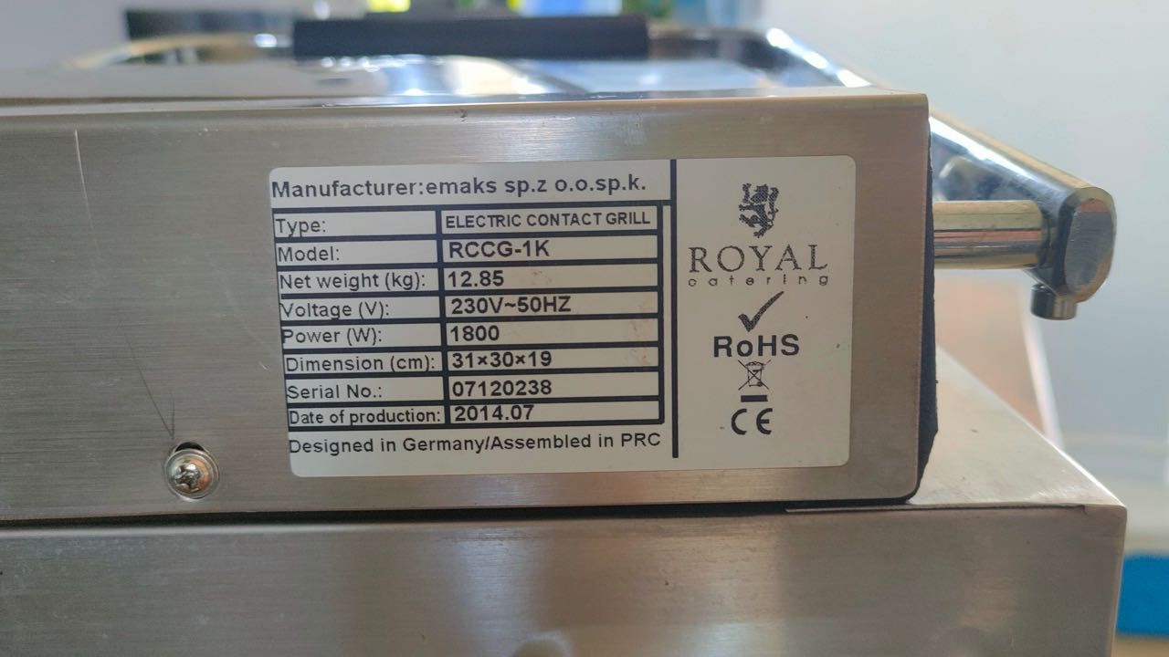 Grill elektryczny gastronomiczny  Royal catering RCCG-1K
