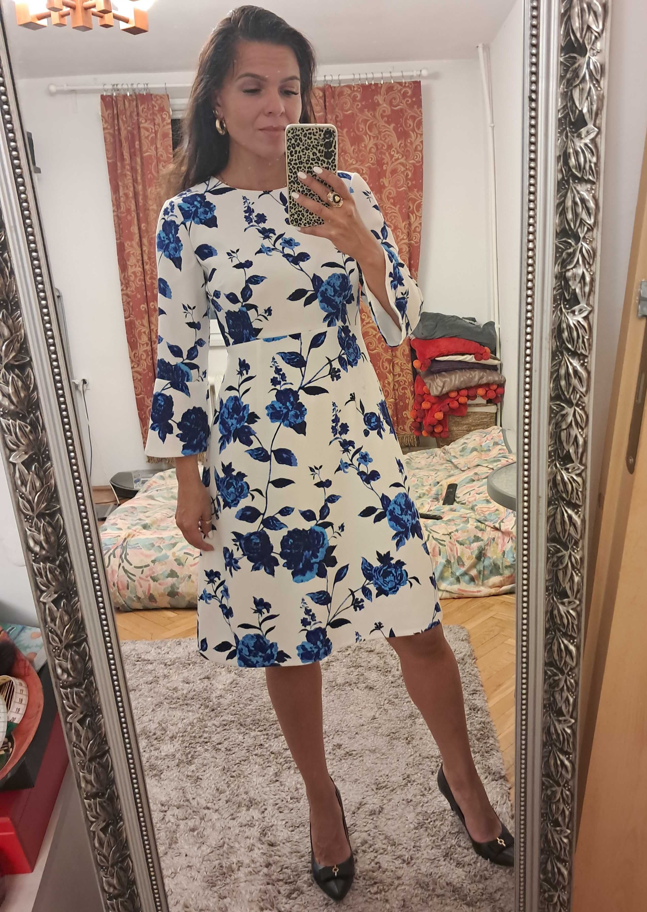 Elegancka biała sukienka Hobbs rozm. S/M