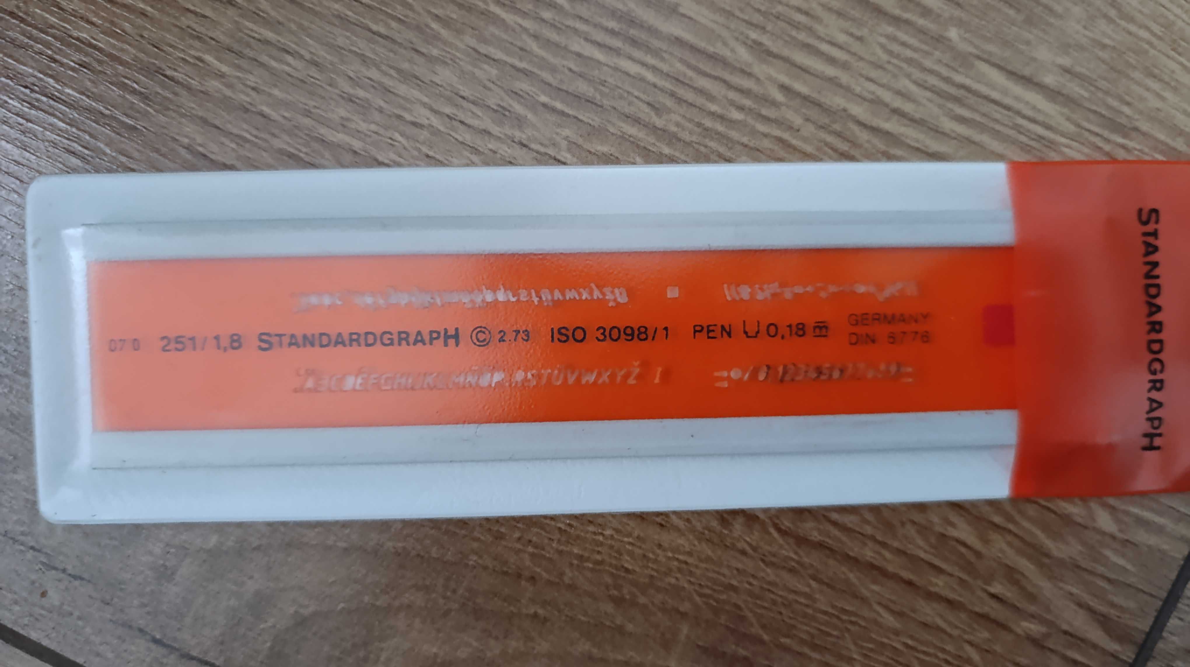 Wzornik szablon Standardgraph litery 0.18