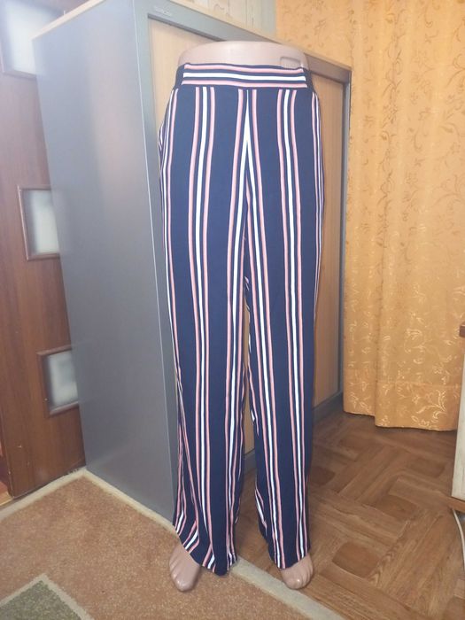 Летние широкие брюки в полоску, размер 18 - ХL - 52