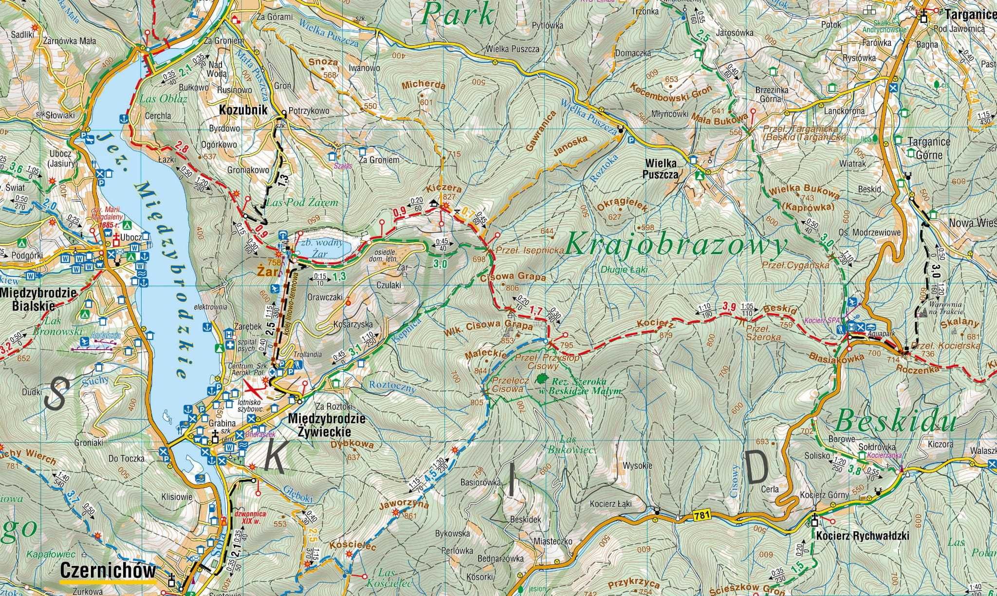 Mapa BESKID MAŁY 1:40 000 laminowana