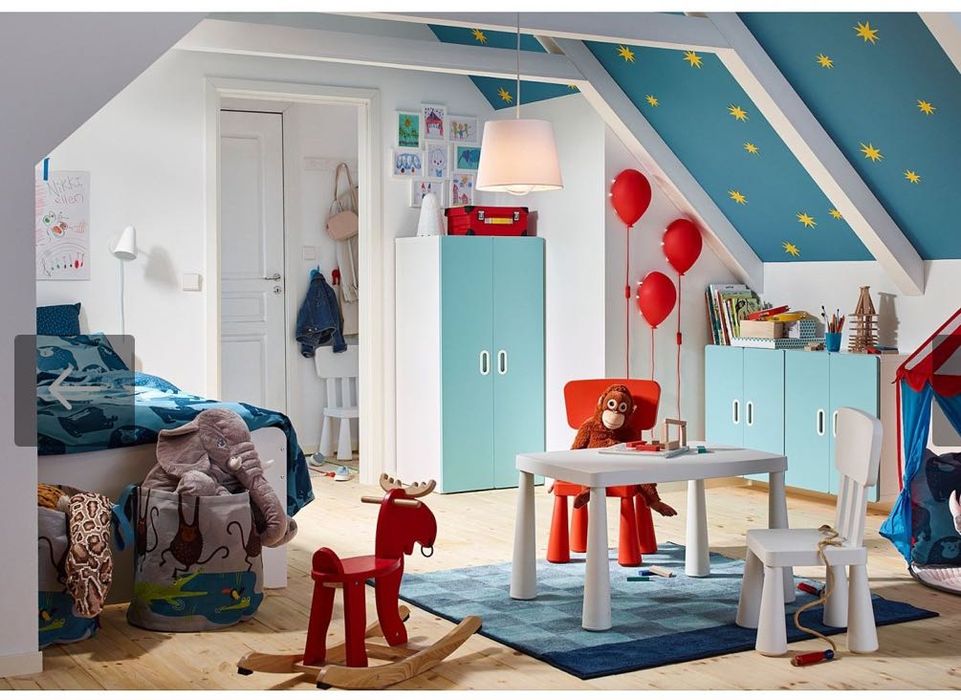 Стол білий и стільчики дитячі Mammut Ikea