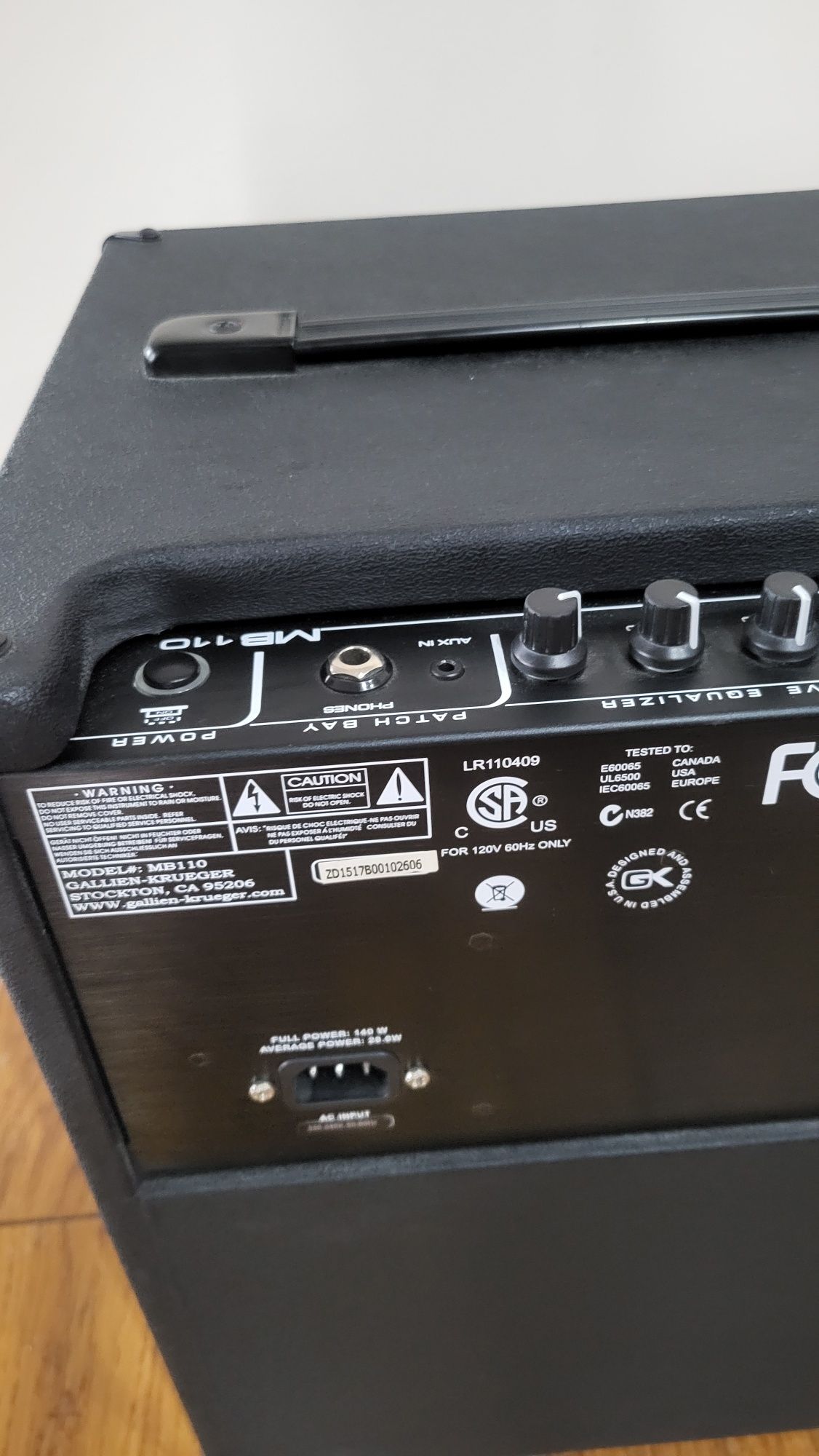 Gallien Krueger MB 110 - wzmacniacz basowy.Stan techniczny bardzo dob.