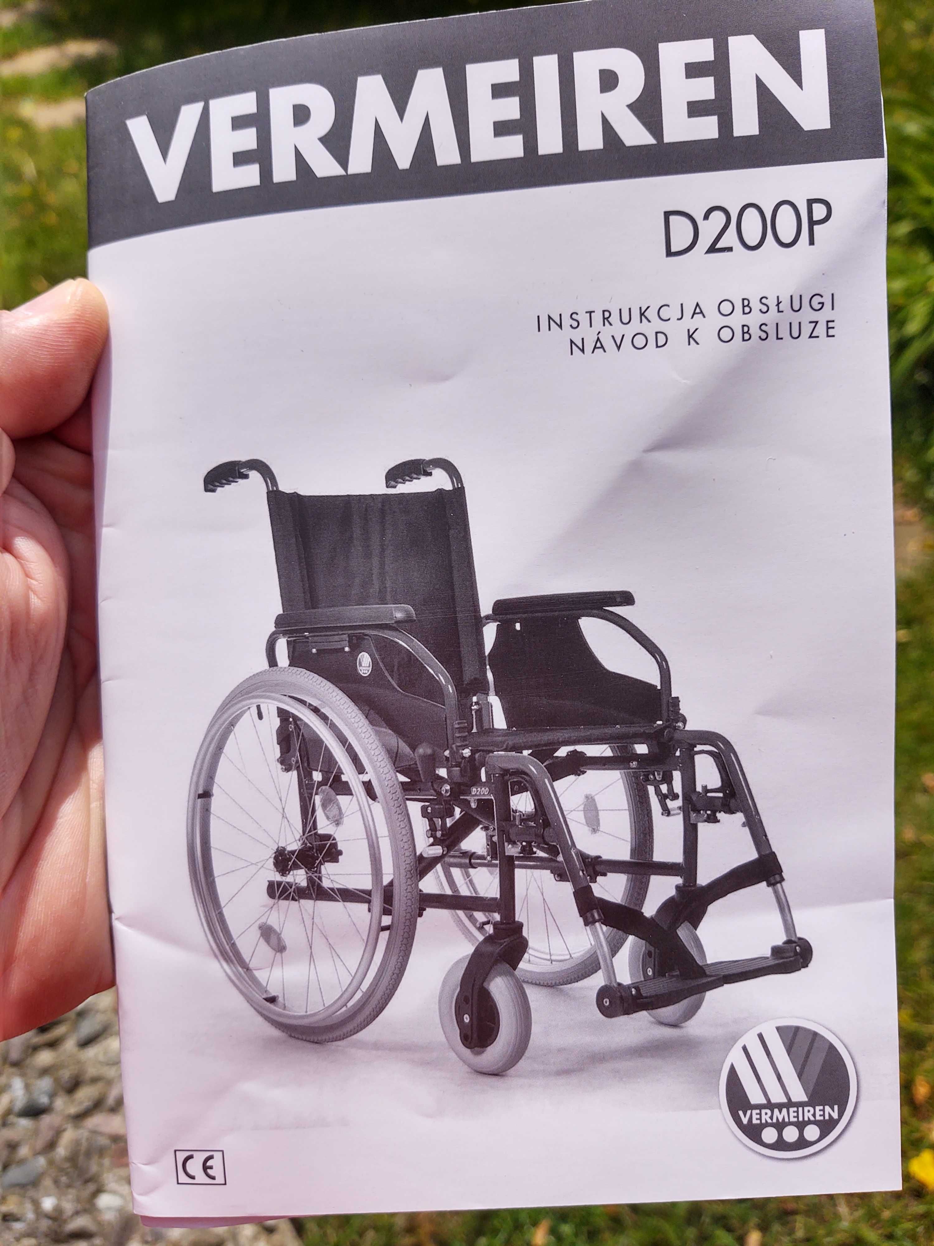 Wózek inwalidzki f-my Vermeiden B200P, lekki, składany, regulowany.