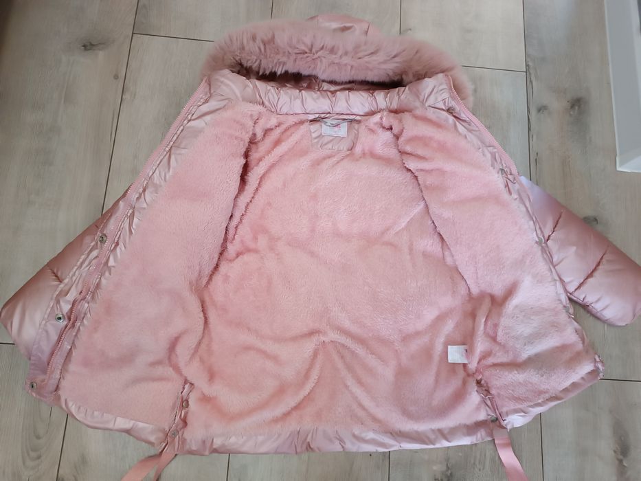 BARDZO ciepła kurtka zimowa róż 146/152 cm