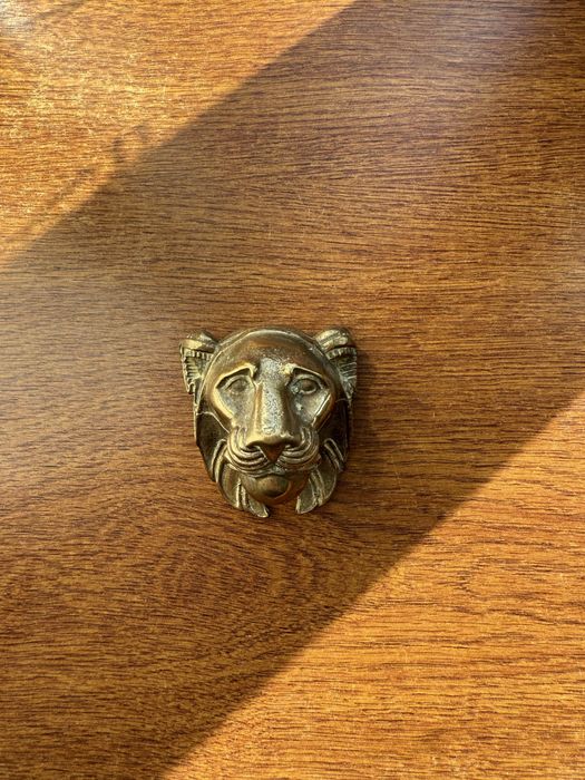 Декор на двері Лев латунь