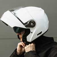 Kask Motocyklowy Szczękowy Ozone Flip Up Fp-01 Pinlock Ready White
