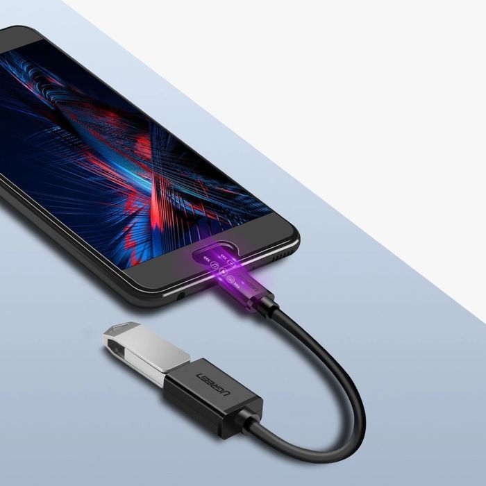 Ugreen adapter przejściówka kabel OTG z USB 3.0 na USB Typ C czarny