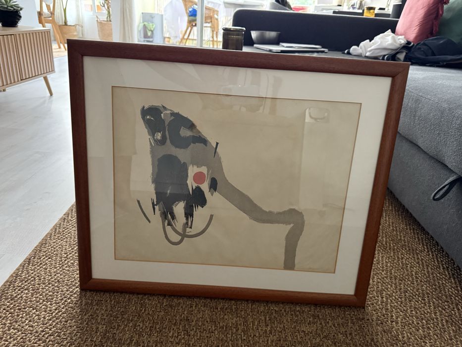 Litografia Júlio Pomar -Mono Sábio