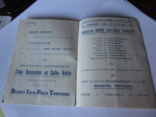 Casino Espinho 1935 programa festas agosto e setembro