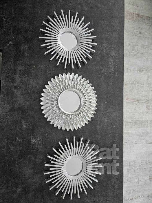 Lustra zestaw 3 luster w srebrnych ramkach do domu na ścianę dekoracja