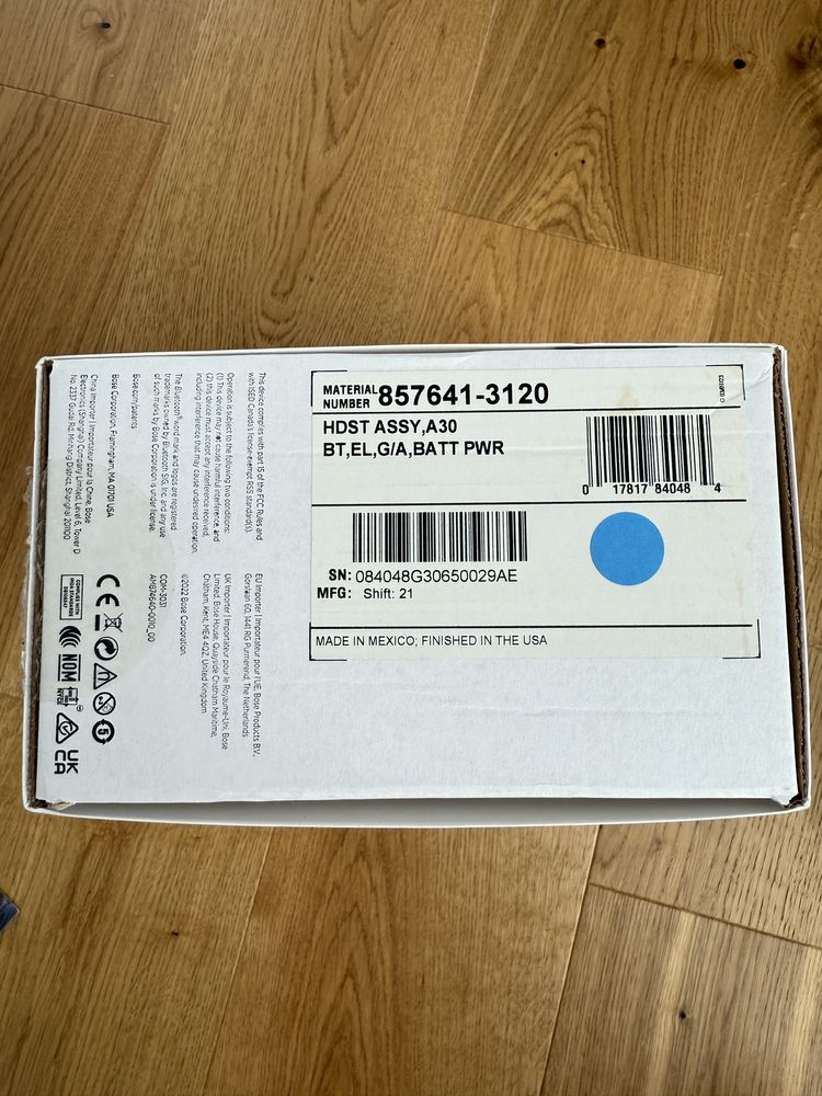 Słuchawki lotnicze BOSE A30 z Bluetooth podwójna wtyczka