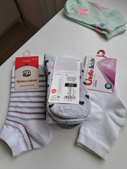 Набір 6 пар носки для дівчинки комплектом фірмові носочки р.34-36
